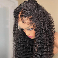 Nouvelle perruque bouclée profonde tendance avec cheveux de bébé 4C, vente en gros de perruques brésiliennes et birmanes bouclées en cheveux humains naturels, perruque complète en dentelle