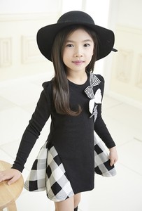 Robe d'uniforme scolaire à manches longues imprimée à carreaux avec nœud pour enfants et bébés filles, vente en gros, provenance Chine - Product Image 3