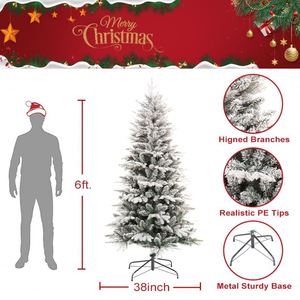 Luxury Realistic Snowy Flocked Pe Pvc Outdoor <b>Led</b> Artificial <b>Christmas</b> Xamas Tree for Home <b>Decor</b> - Product Image 4