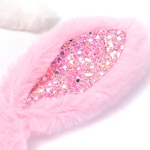 Easter Factory Cute Hairband Beautiful Glitter Rabbit Ears Accessories Headdress For Girls Hair Hoop