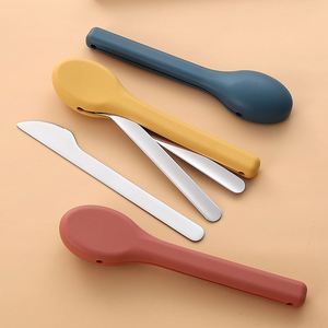 Ensemble de couverts portables 3 pièces en acier inoxydable (fourchette, cuillère, couteau) pour l'école, le camping et les voyages en extérieur - Product Image 3