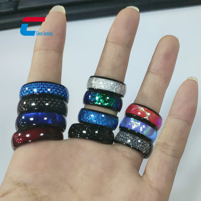 Fashion Nfc Smart Ring Black Ceramics Ntag216 Smart Finger Ring Jewelry Couple Rings for Social Media Share