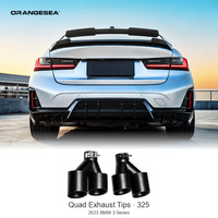 Embouts d'échappement quadruples pour BMW Série 3 G20 G28 2023 pour 320/325/330/340 – Amélioration du kit carrosserie arrière, style sport, modification extérieure