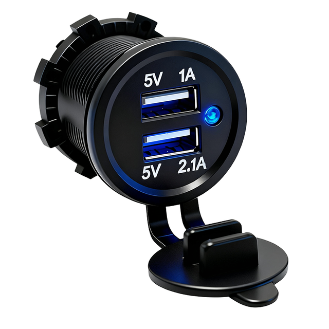 3.1A Dual Port Bus Boat Marine Car Portable Power Station Charger 12V USB Socket