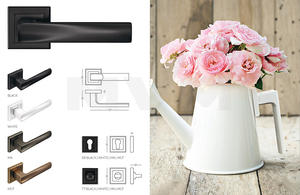 Clásico MERCADO DE Egipto negro moderno interior cerradura de embutir conjunto manija de la puerta para puertas - Product Image 3