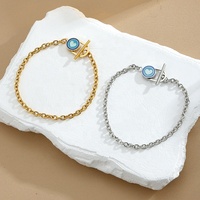 Bracelet en acier inoxydable Yiwu Aceon Velle, chaîne à maillons de câble de 4 mm de largeur, logo personnalisé, signe, cœur, rond, fermoir à bascule en émail unique