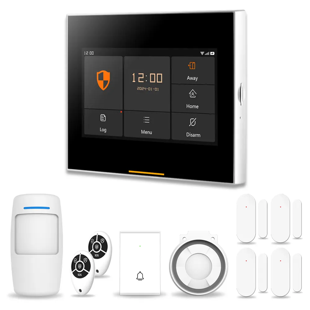 Staniot 433MHz Tuya Smart WiFi Kit de système d'alarme de sécurité à domicile sans fil 12mm corps ultra-mince IOS Android App Télécommande
