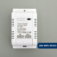 Interrupteur intelligent Wi-Fi avec disjoncteur + télécommande RF433 haute puissance 30A avec mesure, commande vocale, interrupteur d'éclairage IP11 facile à installer