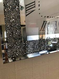 Hình Vuông Tường Trang Trí Nội Thất Phòng Khách Nghiền nát Kim Cương Sparkable Đồng Hồ Cho Tường Trang Trí - Product Image 2