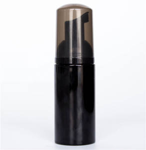 Mini botella de espuma cosmética para limpiadores faciales, Espumador de plástico vacío negro, dispensador de jabón de manos, botella con bomba de espuma, 50 ml, 2 oz - Product Image 1