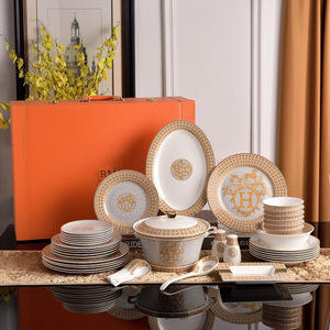 Service de table en porcelaine fine de luxe pour 6 personnes, style mosaïque, avec couverts et <span class=keywords><strong>vaisselle</strong></span> en céramique, pour la maison et les restaurants, service à thé de style anglais - Product Image 2