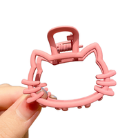Pinces à cheveux chat Kitty creuses pour femmes accessoire de cheveux en métal en alliage d'été avec griffes semi-cravate prix de gros