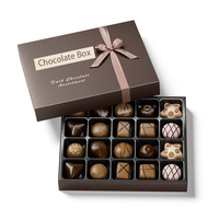 Boîtes rigides de luxe personnalisées avec logo en feuille d'or, forme carrée, pour chocolats et bonbons, avec laminage mat pour aliments
