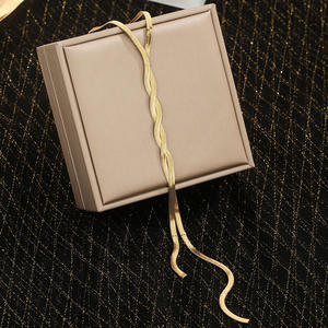 Şık Bayan Hip-hop Metal Tarzı Yılan Kemiği Zincir Kolye, Geometrik Uzun Dokuma Paslanmaz Çelik Kolye Fabrika Toptan Satış - Product Image 2