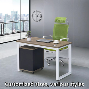 Kustom Elm minimalis Satu meja komputer Modular mebel kantor kecil untuk staf - Product Image 3