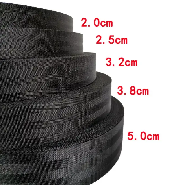 Cường độ cao an toàn Polyester dây đai an toàn dây đeo vai 38mm 50mm Dây đai vải an toàn dây an toàn xe hơi