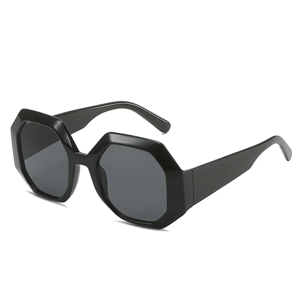 Sunglasses 2023 Wholesale Price Polygon Frame Black Color Wide Temple Ladies Glasses Sun Glasses BU3507