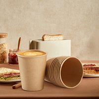 Tasses à café en papier kraft à mur unique biodégradables et écologiques jetables pour boissons chaudes et glacées