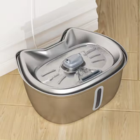 Fontaine à eau automatique pour animaux de compagnie en acier inoxydable écologique, forme de bol arrondi, alimentée par charge, fontaine à boire pour chat