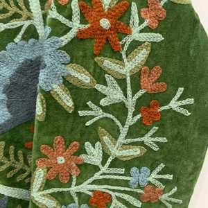 Handmade Embroidered <b>Vintage</b> Woven Velvet Suzani <b>Bomber</b> <b>Jacket</b> Front Lace Button Animal Print Breathable Eco-Friendly Cotton - Product Image 4