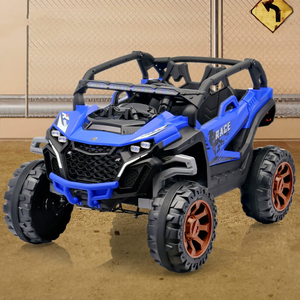 Nieuwe, populaire kinderauto op afstandbesturing, grote elektrische speelgoedauto met 12V batterij, 4 wielen & verlichting, groothandel - Product Image 6