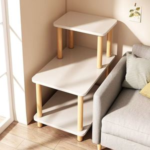 <b>Sofa</b> <b>Side</b> <b>Table</b> With Storage Shelf Living Room Bedroom Small Coffee <b>Table</b> Plastic Top Wooden Legs Corner Stand - Product Image 1