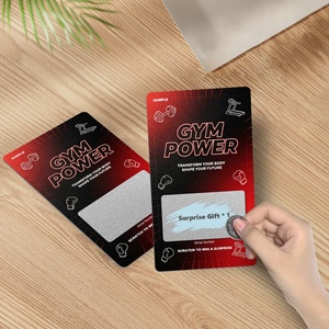 Cartes à gratter personnalisées avec logo imprimé pour promotion commerciale de salle de sport, cartes cadeaux en carton personnalisées pour entreprises - Product Image 1