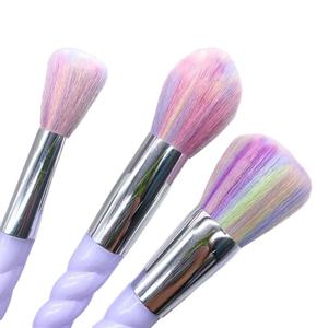 Juego de 10 <span class=keywords><strong>Brochas</strong></span> de <span class=keywords><strong>Maquillaje</strong></span> de Unicornio con Cerdas Coloridas, Mangos en Forma de Cuerno de Unicornio, Juego de <span class=keywords><strong>Brochas</strong></span> de <span class=keywords><strong>Maquillaje</strong></span> de Fantasía con Caja - Product Image 3