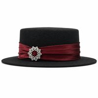 Chapeau Fedora en gros, personnalisé avec logo, en feutre de laine, décoré de rubans et de strass, pour femme, idéal pour les fêtes et tenues formelles, saisonnier