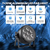 Mini projecteur LED Par Can RGBW 7x30W en aluminium pour mariage, Noël, scène, lumière fine DMX DJ Luces LED Par Light pour fêtes