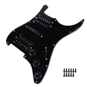 Pickguard pour <span class=keywords><strong>guitare</strong></span> électrique Humbucker avec micros HSH pré-câblés Noire - Product Image 1