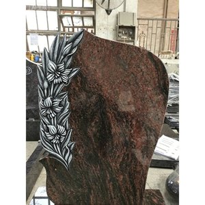 Pierre tombale en granit noir de style européen avec rose sculptée à la main, style allemand, <span class=keywords><strong>monument</strong></span> funéraire pour cimetière - Product Image 5