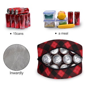Hawaiian Life Stylish <b>Lunch</b> <b>Bag</b> Custom Red Checked Design Insulation Thermal <b>Tote</b> Cooler <b>Lunch</b> <b>Bag</b> for Worker Women - Product Image 4