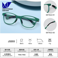 Monture de lunettes pleine monture TR90 sur mesure OEM, anti-lumière bleue, pour enfants et adolescents, taille 48-16-125, fabricant professionnel