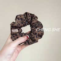 Accessoires de cheveux tendance, chouchous élastiques, imprimé léopard, attaches pour cheveux tressés pour femmes