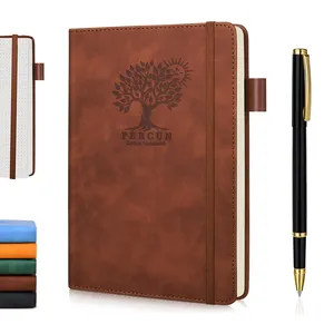 Benutzer definierte Weihnachts geschenke A5 Pu Leder Hardcover Notebook Geschenkset mit Stift halter für 2024 Molkerei