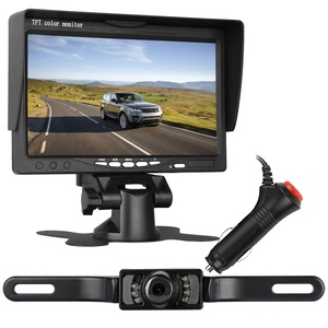 Monitor de marcha atrás de coche IPoster de 7 "con línea de guía + 7 LED infrarrojos cámara de respaldo de matrícula de coche con encendedor de cigarrillos - Product Image 1