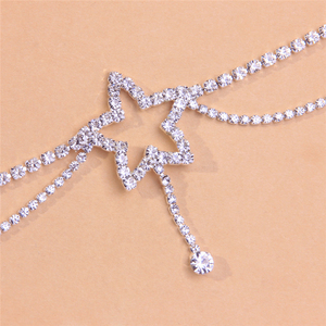 Venta al por mayor Boho Star Crystal Tassel Cross <span class=keywords><strong>Tobillera</strong></span> Set Plata Tobillo Pie Pulsera Mujeres - Product Image 3