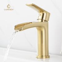 Robinet de douche et de bain Lanerdi à double poignée en laiton poli avec cartouche céramique pour appartement