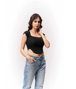 Débardeur d'été pour femmes en coton extensible, court, confortable, respirant, matière douce au toucher, t-shirt décontracté pour tous les jours et les activités de plein air - Product Image 6