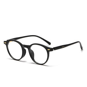 Monture de lunettes ronde Qianai, taille moyenne, verres en acrylique, anti-lumière bleue, montures optiques unisexes T3 8008 - Product Image 3