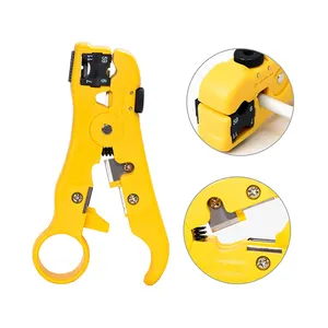 HONGYI High Quality ratchet manual hydraulic self adjusting stainless coax cable stripping rotary wire stripper