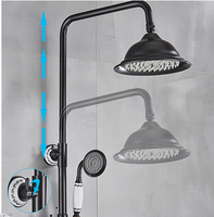 Ensemble de robinetterie de douche et bain en céramique noir mat de luxe moderne, mitigeur thermostatique double en laiton, design anti-corrosion, pour villa et hôtel