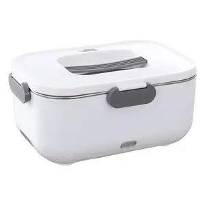 Easy To Clean Fast Heating 2l Large Stainless Steel Electric Lunch Box With spork set Insulated Bag