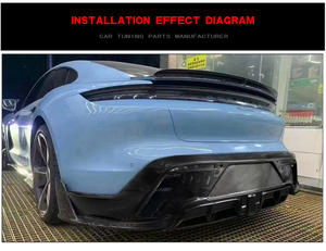 Diffuseur de pare-chocs arrière en fibre de carbone véritable 9J1 pour <span class=keywords><strong>Porsche</strong></span> Taycan / Turbo S 2019-2024 - Product Image 6
