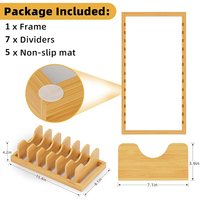 Couvercle de casserole et organisateur de casserole en bambou pour comptoir de cuisine support de couvercle de casserole réglable pour sous l'armoire