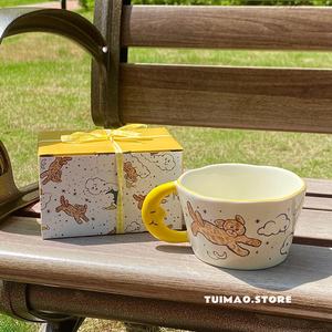 Tazza di luna in ceramica cane a forma di luna manico in ceramica tazza di caffè per coppie tazze da caffè - Product Image 2