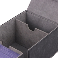 Boîte de rangement pour cartes de jeu en cuir PU personnalisable de haute qualité, à chargement par le haut, avec fermeture magnétique, impression couleur intégrale et logo gaufré pour