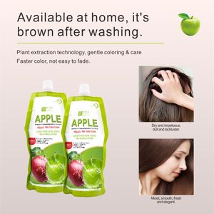 Crema Colorante per Capelli Marrone Scuro Apple 500ml*2 <span class=keywords><strong>Senza</strong></span> <span class=keywords><strong>Ammoniaca</strong></span> con Estratti Vegetali Copertura Rapida 100% dei Capelli Grigi Colore Permanente Vendita all'Ingrosso - Product Image 5