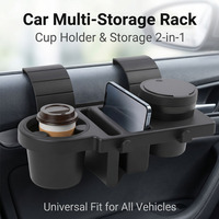 Support de rangement multifonctionnel en plastique pour porte de voiture avec porte-gobelet, boîte de rangement pour téléphone et cendrier